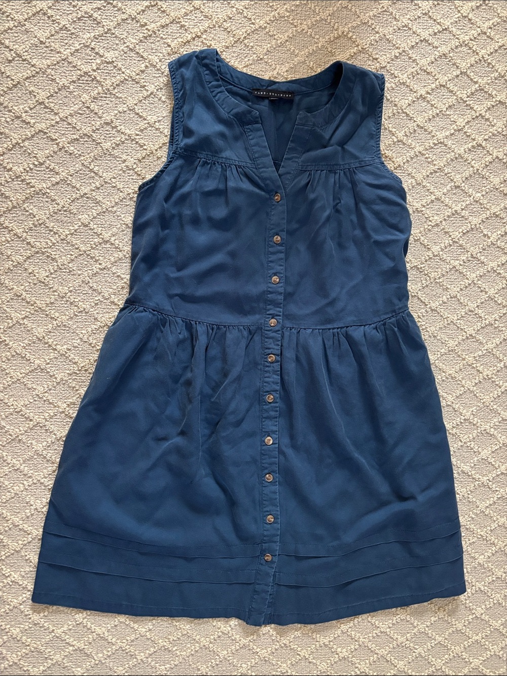 Jane & Delancey Sleeveless Blue Button-Front Dress